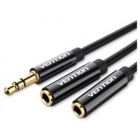 CABLE AUDIO ESTEREO JACK 3.5/M 2xJACK 3.5/H 0.30 M NEGRO VENTION (Espera 4 dias)