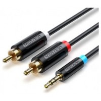 CABLE AUDIO ESTEREO JACK 3.5/M 2xRCA/M 1 M NEGRO VENTION (Espera 4 dias)