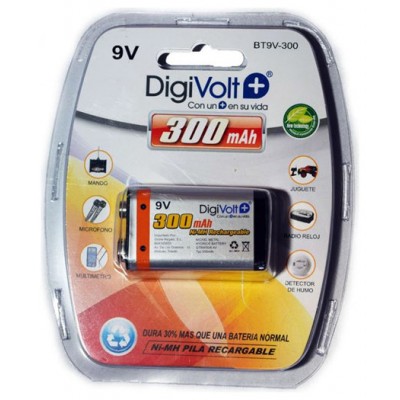 Pila Recargable 9v Lr61 1u Digivolt Bt9v-300 Ni-mh