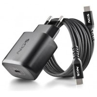CARGADOR PARED GaN2 USB-C + CABLE 45W NEGRO NGS (Espera 4 dias)