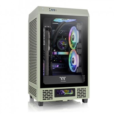 CAJA THERMALTAKE THE TOWER 200 MINI-ITX 2XUSB 3.0 SIN FUENTE VERDE MATCHA