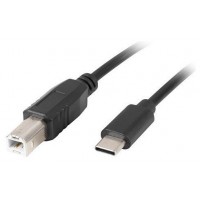 CABLE LANBERG USB C MACHO A USB B 2.0 MACHO 1.8M NEGRO CABLE LANBERG USB C MACHO A USB B 2.0 MACHO 1.8M NEGRO