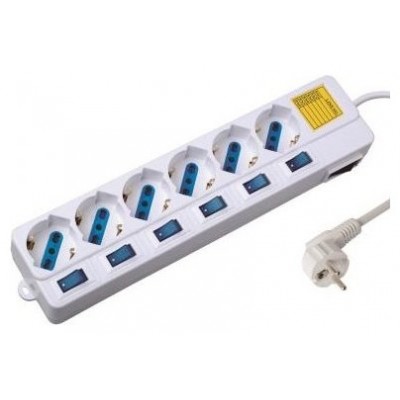 Ewent EW3932 limitador de tensión Blanco 6 salidas AC 1,5 m (Espera 4 dias)