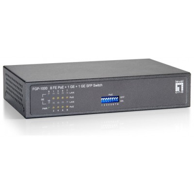 SWITCH NO GESTIONABLE LEVEL ONE FGP-1000 10P 8xPoE