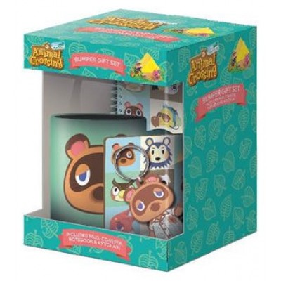 SET DE REGALO TAZA, CUADERNO, LLAVERO Y POSAVASOS ANIMAL CROSSING NEW HORIZON FACES PYRAMID REDSTRING GP85812 (Espera 4 dias)