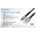 CABLE USB-A A USB-C 1 M NEGRO/GRIS VENTION (Espera 4 dias)