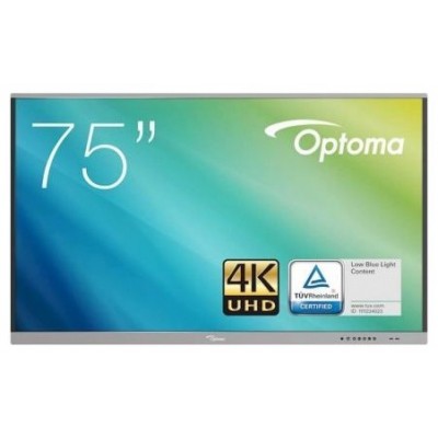 Optoma 5751RK pizarra y accesorios interactivos 190,5 cm (75") 3840 x 2160 Pixeles Pantalla táctil Negro, Gris (Espera 4 dias)