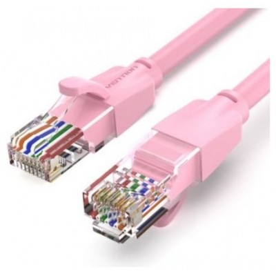 CABLE DE RED LATIGUILLO RJ45 UTP CAT6 AWG26 1 M ROSA VENTION (Espera 4 dias)