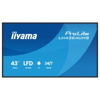 IIYAMA MONITOR 43" 3840x2160, UHD VA DLED  500cd/m, HORIZ Y VERT, MM 2x 10W, 2x HDMIx 1x USB-C, USB 2.0 x2, WiFi, LAN, Media Play USB Port, Control LAN / RS232C, Android 14 OS, 24/7 Operation, VESA Mount 300x300 - wallmount included (LH4364UHS-B1AG) 