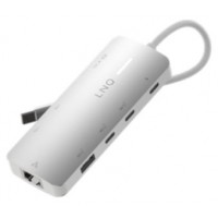 HUB 8 PUERTOS 8K PRO USB-C 140W GRIS LINQ (Espera 4 dias)