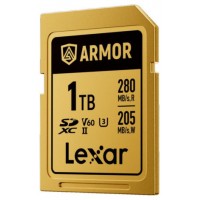 LEXAR 1TB PROFESSIONAL ARMOR GOLD SDXC UHS-II CARDS,  UP TO 280MB/S READ 210MB/S WRITE C10 V60 U3,STAINLESS STEEL CASING, IP68 (Espera 4 dias)