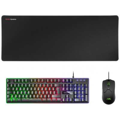 TECLADO MOUSE Y ALFOMBRILLA MARS GAMING MCPX BLACK