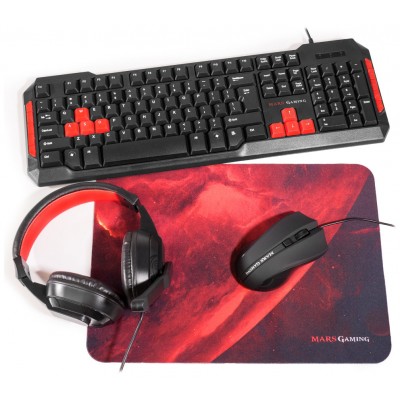 Pack Teclado Mouse Headset Y Alfombrilla Mars Gaming