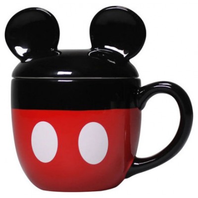 TAZA 3D CON TAPA CUERPO MICKEY MOUSE 425 ML HALF MOON BAY REDSTRING MUGSDC10 (Espera 4 dias)