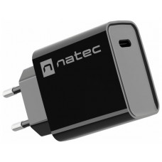 CARGADOR NATEC RIBERA 20W 1XUSB-C PD3.0 QC3.0 NEGRO