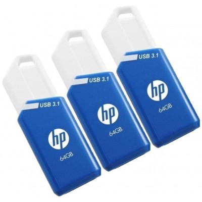 USB 3.1 HP 64GB X755W PACK DE 3 AZUL