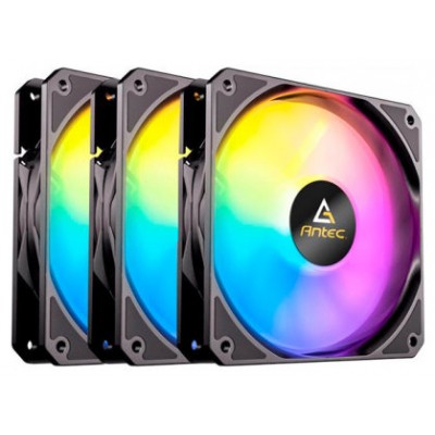 KIT 3 VENTILADORES AUXILIAR P12 A-RGB NEGRO ANTEC (Espera 4 dias)