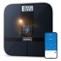 RENPHO  ELIS SOLAR 2 - SMART BODY SCALE - ITO - BLE - 11X11X0.9 INCH - BLACK (Espera 4 dias)