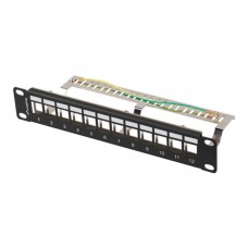PATCH PANEL LANBERG 12 PUERTOS 1U RACK 10 FTP PARA MODULOS KEYSTONE NEGRO PATCH PANEL LANBERG 12 PUERTOS 1U RACK 10 FTP PARA MODULOS KEYSTONE NEGRO
