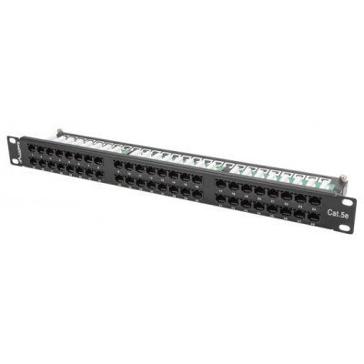 PATCH PANEL LANBERG 48 PUERTOS 1U 19? CAT.6 NEGRO