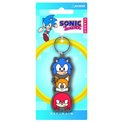 LLAVERO TRÍO APILADO SONIC, TAILS KNUCKLES 6 CM PYRAMID RK39440C (Espera 4 dias)