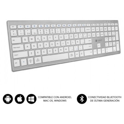 SUBBLIM Teclado Completo delgado inalámbrico Bluetooth Pure Extended Silver (Espera 4 dias)