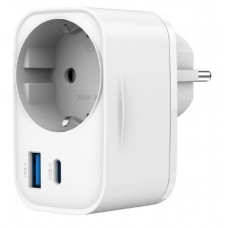 CARGADOR RAPIDO GEMBIRD USB DE 2 PUERTOS CON TOMA DE CA DE PASO 20 W BLANCO CARGADOR RAPIDO GEMBIRD USB DE 2 PUERTOS CON TOMA DE CA DE PASO 20 W BLANCO