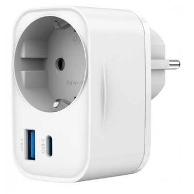 CARGADOR RAPIDO GEMBIRD USB DE 2 PUERTOS CON TOMA DE CA DE PASO 20 W BLANCO CARGADOR RAPIDO GEMBIRD USB DE 2 PUERTOS CON TOMA DE CA DE PASO 20 W BLANCO