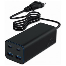 CARGADOR RAPIDO GEMBIRD USB POWERDELIVERY GAN DE 4 PUERTOS 100 W NEGRO CARGADOR RAPIDO GEMBIRD USB POWERDELIVERY GAN DE 4 PUERTOS 100 W NEGRO
