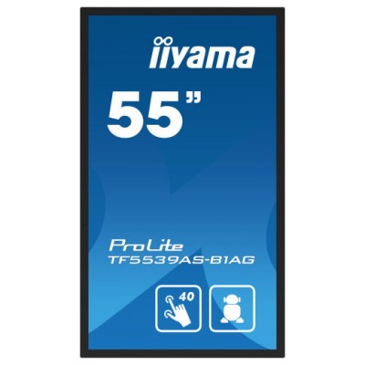 iiyama TF5539AS-B1AG pantalla de señalización Pantalla plana para señalización digital 138,7 cm (54.6") LED 500 cd / m² 4K Ultra HD Negro Pantalla táctil Procesador incorporado Android 24/7 (Espera 4 dias)