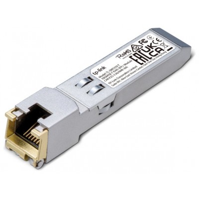 TP-LINK Modulo 10GBASE-T RJ45 SFP+. Transceptor de cobre RJ45 de 10 Gbps, Plug and Play con ranura SFP+, compatible con DDM