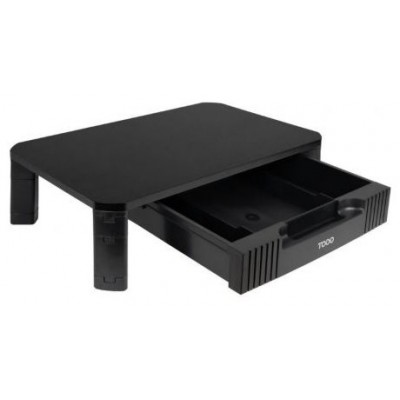 SOPORTE ELEVADOR PARA PORTATIL/MONITOR CON CAJON NEGRO TOOQ (Espera 4 dias)