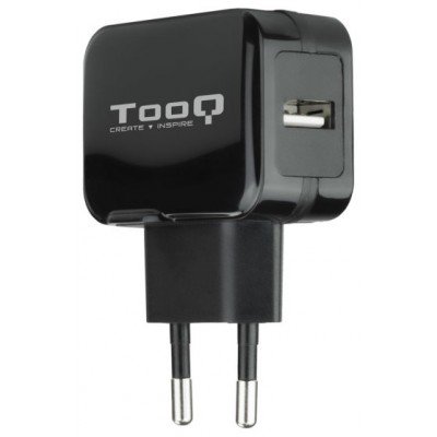 CARGADOR PARED AUTOMATICO 1XUSB 5V 2.4A NEGRO TOOQ (Espera 4 dias)