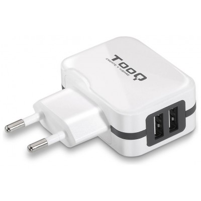 CARGADOR PARED/VIAJE USB 2xUSB (3.4A) BLANCO TOOQ (Espera 4 dias)