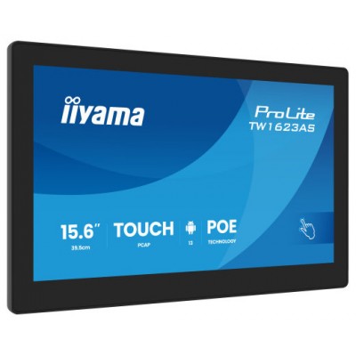 IIYAMA 15,6" PANEL-PC ANDROID 13+GMS, SOC QUAD-CORE RK3568 4GB, 32GB, 10-POINTS TOUCH, 1920X1080, IPS , SPEAKERS, MIC , POE, WIFI, BT5.2, MICRO-SD SLOT, HDMI-OUT, 3X USB, 385CD/M2, CABLE COVER, IISIGNAGE2 SUPPORTED (TW1623AS-B3P) (Espera 4 dias)
