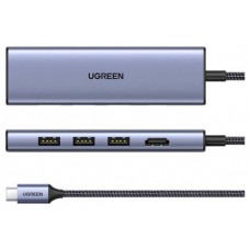 Ugreen 20956A hub de interfaz USB Tipo C 5000 Mbit/s Plata (Espera 4 dias)