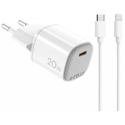 Celly Cargador Gan  1C 20w+ C A Light + Cable Celly Cargador Gan  1C 20w+ C A Light + Cable