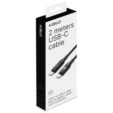 Celly Cable UsbC-UsbC2  2Mt Led BK 100w