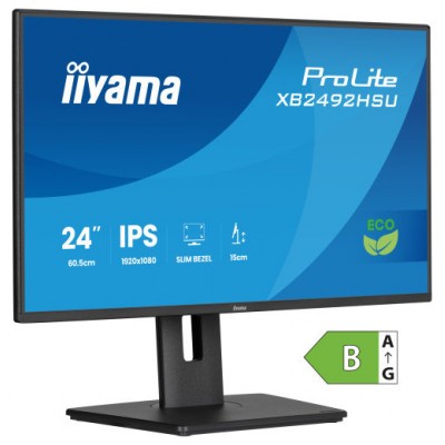 MONITOR IYAMA PROLITE XB2492HSU-B1, 61 CM (24"), 1080 X 1920 PIXELES, QUAD HD, LED, 3 MS, NEGRO (Espera 4 dias)