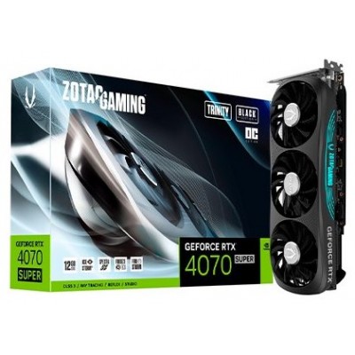 TARJETA GRAFICA ZOTAC RTX 4070 SUPER TRINITY OC BLACK ED 12GB